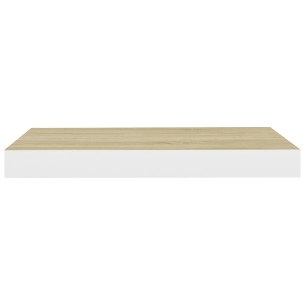 Scaffale a Parete Rovere e Bianco 50x23x3,8 cm in MDF 326573