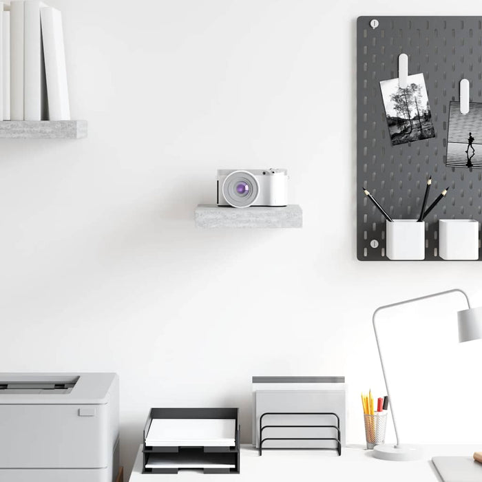 Scaffale a Parete Grigio Cemento 23x23,5x3,8 cm in MDF 326588