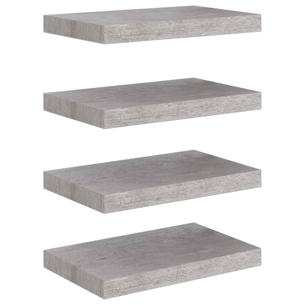 Scaffali a Parete 4 pz Grigio Cemento 40x23x3,8 cm in MDF cod mxl 66734
