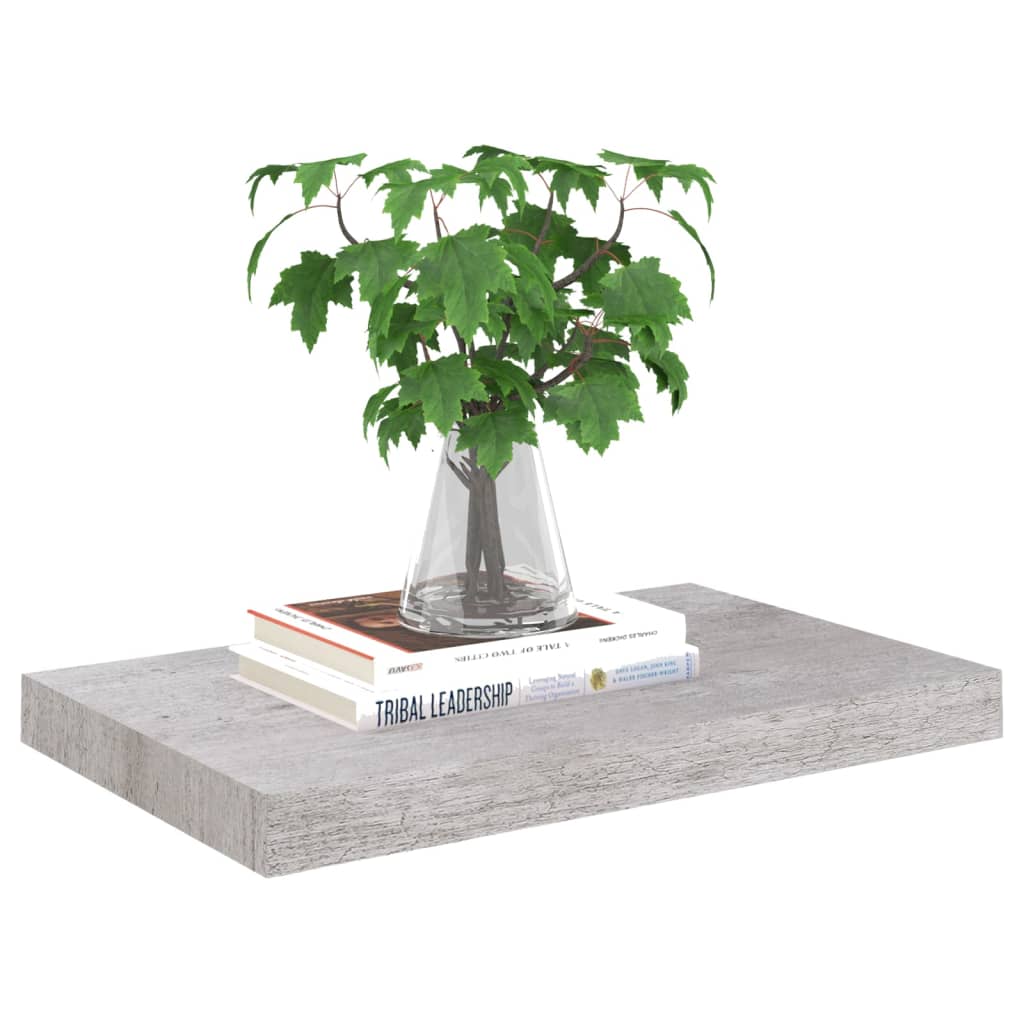 Scaffale a Parete Grigio Cemento 50x23x3,8 cm in MDF cod mxl 33404