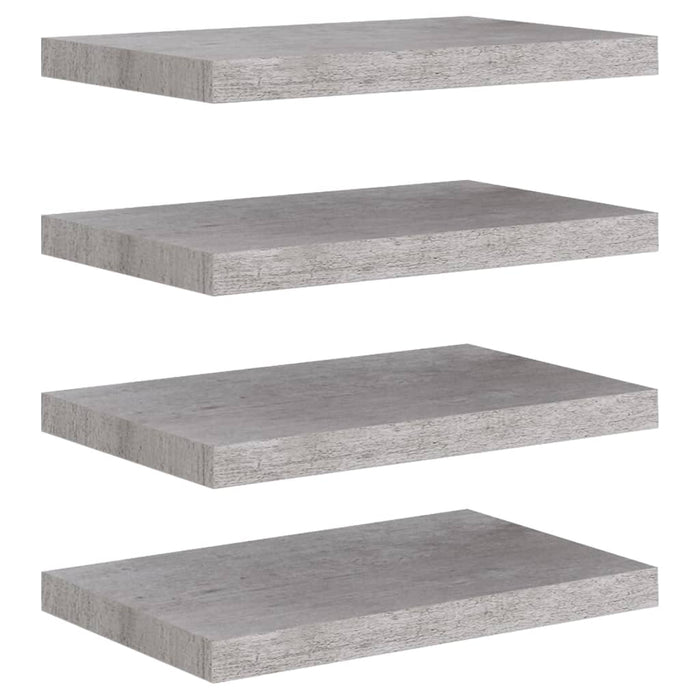 Scaffali a Parete 4 pz Grigio Cemento 50x23x3,8 cm in MDF 326596