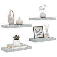 Scaffali a Parete 4 pz Grigio Cemento 50x23x3,8 cm in MDF 326596