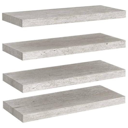 Scaffali a Parete 4 pz Grigio Cemento 60x23,5x3,8 cm in MDF cod mxl 33203