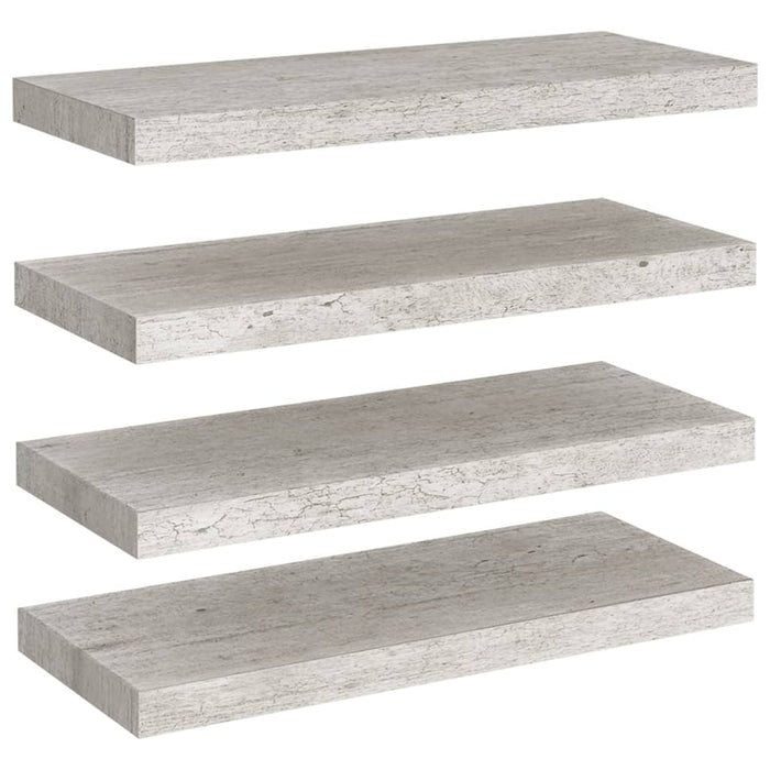 Scaffali a Parete 4 pz Grigio Cemento 60x23,5x3,8 cm in MDF cod mxl 33203