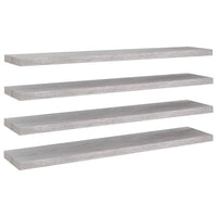 Scaffali a Parete 4 pz Grigio Cemento 120x23,5x3,8 cm in MDF 326608