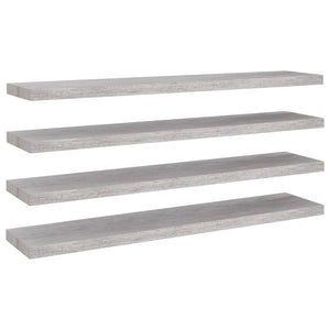 Scaffali a Parete 4 pz Grigio Cemento 120x23,5x3,8 cm in MDF 326608