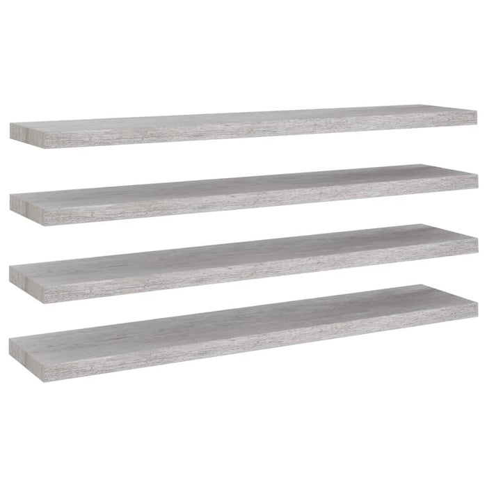 Scaffali a Parete 4 pz Grigio Cemento 120x23,5x3,8 cm in MDF 326608