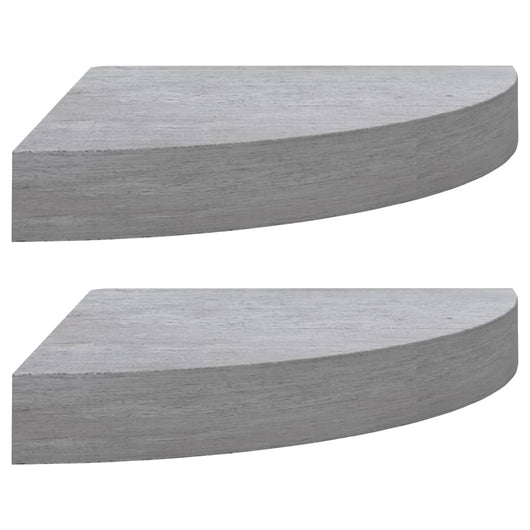 Mensole Angolari 2pz Grigio Cemento 25x25x3,8 cm in MDF