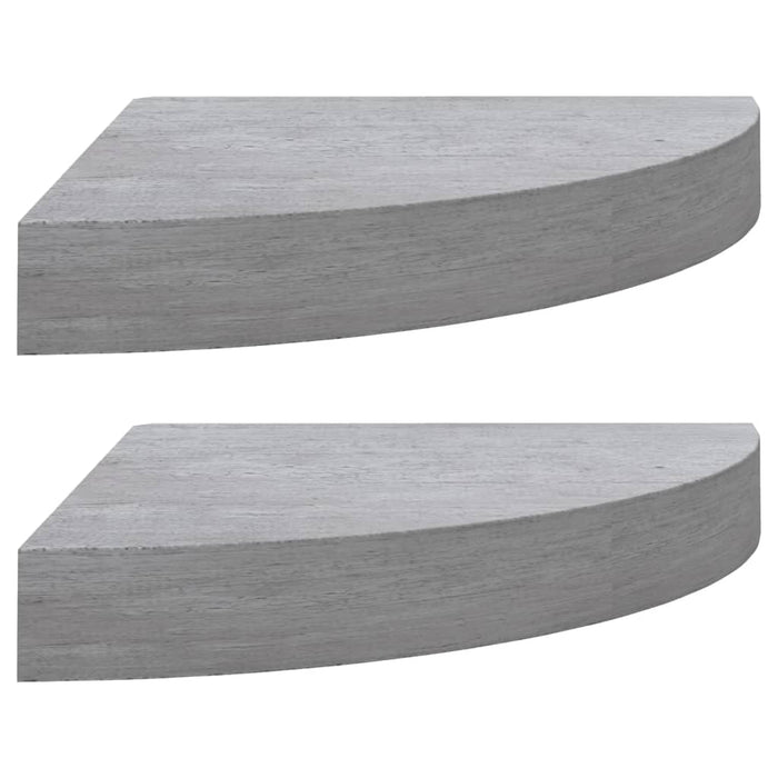 Mensole Angolari 2pz Grigio Cemento 25x25x3,8 cm in MDF