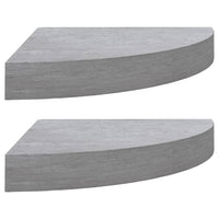 Mensole Angolari 2pz Grigio Cemento 25x25x3,8 cm in MDF 326634