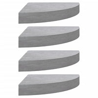 Mensole Angolari 4pz Grigio Cemento 25x25x3,8 cm in MDF cod mxl 32989