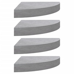 Mensole Angolari 4pz Grigio Cemento 25x25x3,8 cm in MDF cod mxl 32989