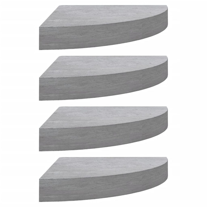 Mensole Angolari 4pz Grigio Cemento 25x25x3,8 cm in MDF cod mxl 32989