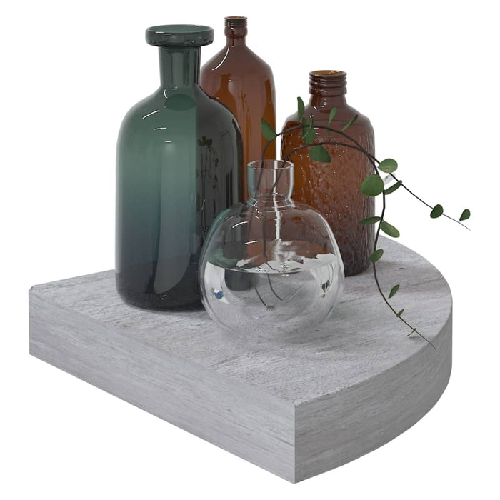 Mensole Angolari 4 pz Grigio Cemento 25x25x3,8 cm in MDF 326635