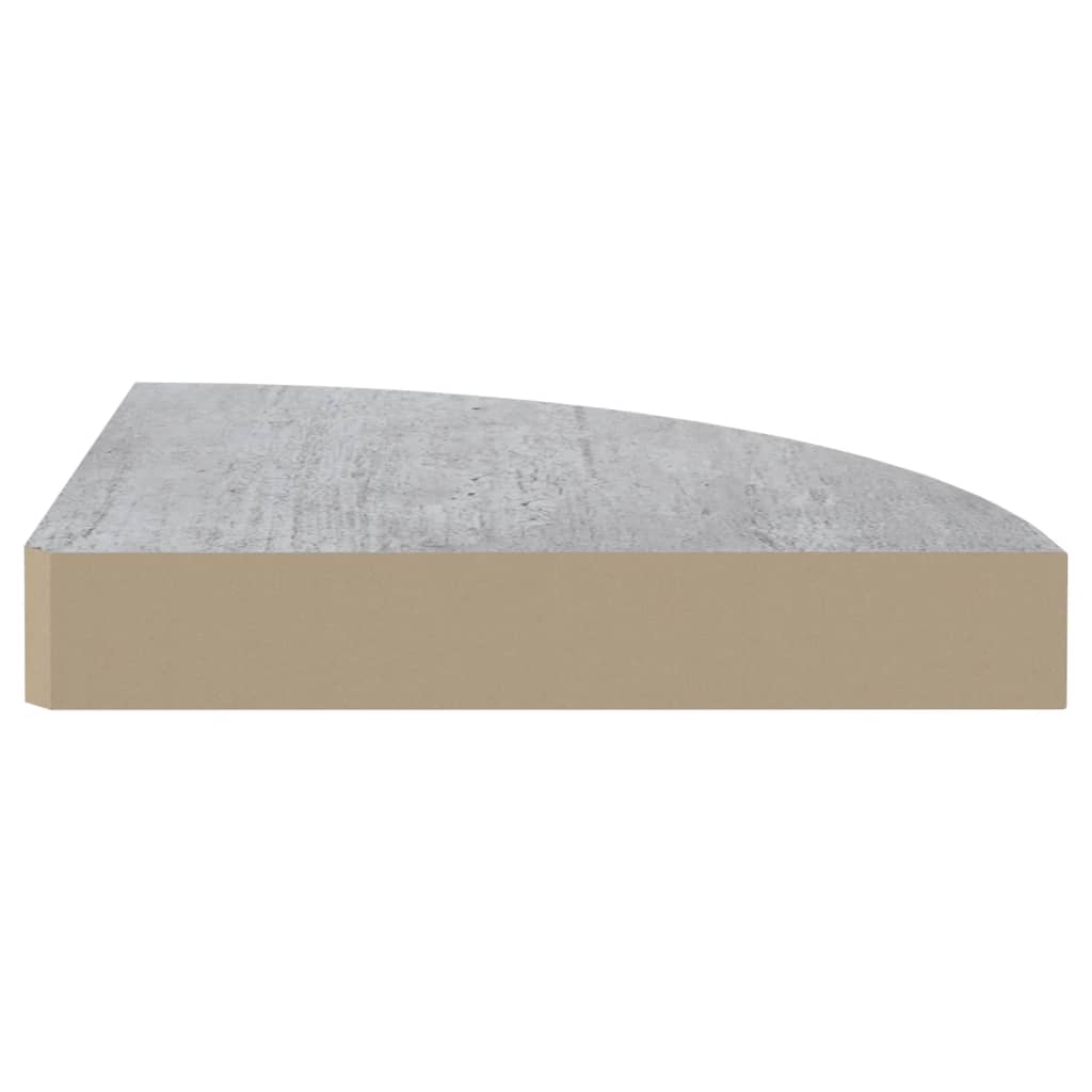 Mensole Angolari 4 pz Grigio Cemento 25x25x3,8 cm in MDF 326635