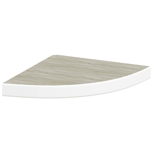 Mensola Angolare Rovere e Bianco 35x35x3,8 cm in MDF 326639