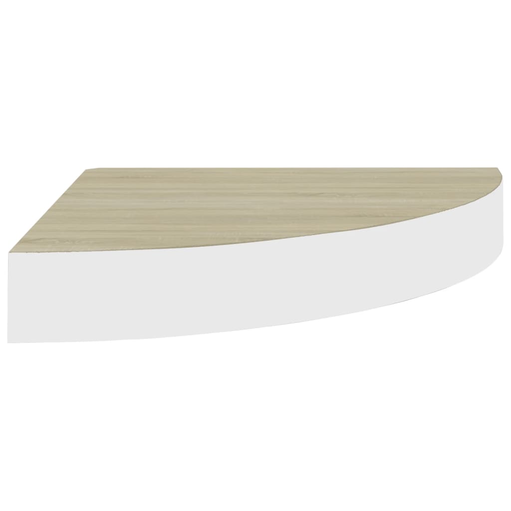 Mensole Angolari 2pz Rovere e Bianco 35x35x3,8 cm in MDF cod mxl 59202