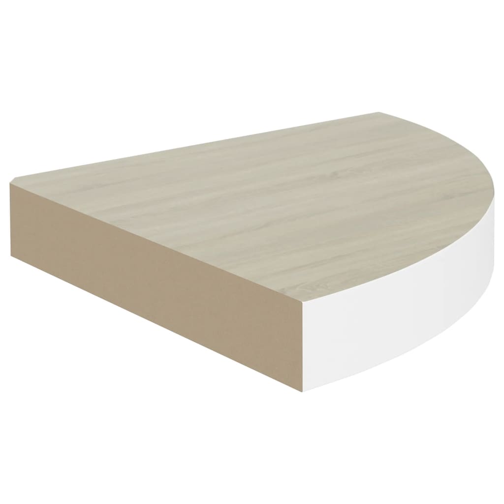 Mensole Angolari 2pz Rovere e Bianco 35x35x3,8 cm in MDF cod mxl 59202