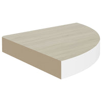Mensole Angolari 4pz Rovere e Bianco 35x35x3,8 cm in MDF cod mxl 59424