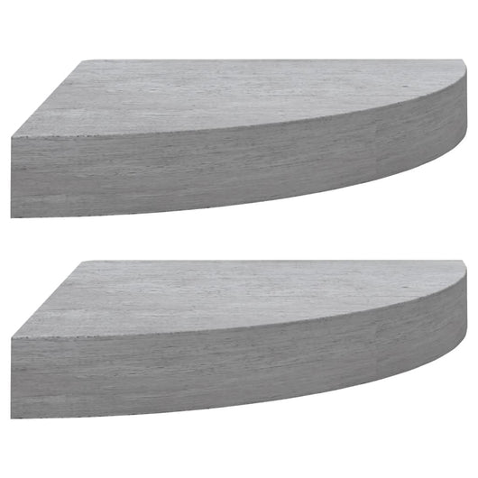 Mensole Angolari 2pz Grigio Cemento 35x35x3,8 cm in MDF 326643