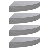 Mensole Angolari 4 pz Grigio Cemento 35x35x3,8 cm in MDF 326644