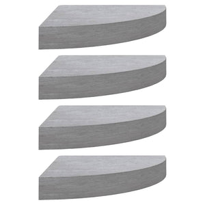Mensole Angolari 4 pz Grigio Cemento 35x35x3,8 cm in MDF cod mxl 40318