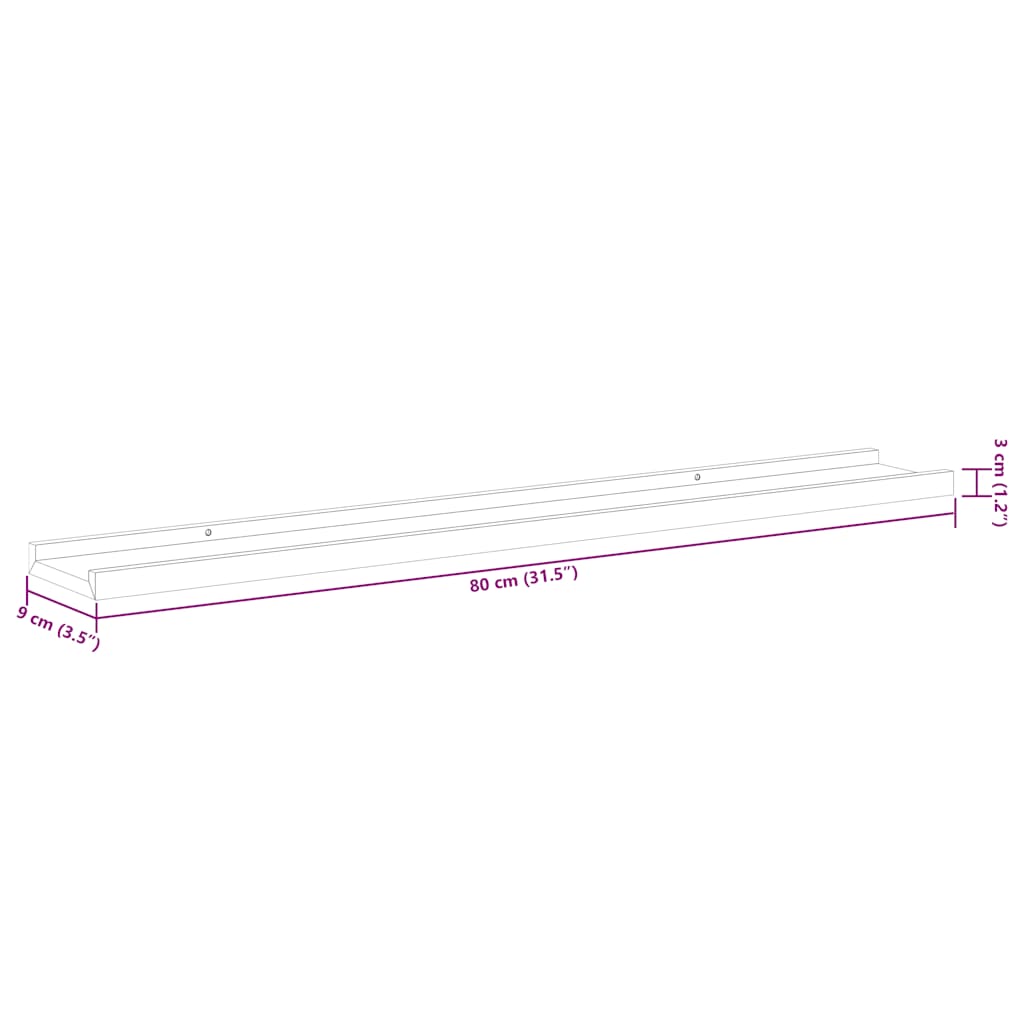 Mensole da Parete 2 pz Bianco Lucido 80x9x3 cm 326650