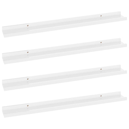 Mensole da Parete 4 pz Bianco Lucido 80x9x3 cm 326655