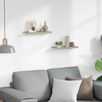 Mensole da Parete 2 pz Bianco e Rovere Sonoma 40x9x3 cm 326689