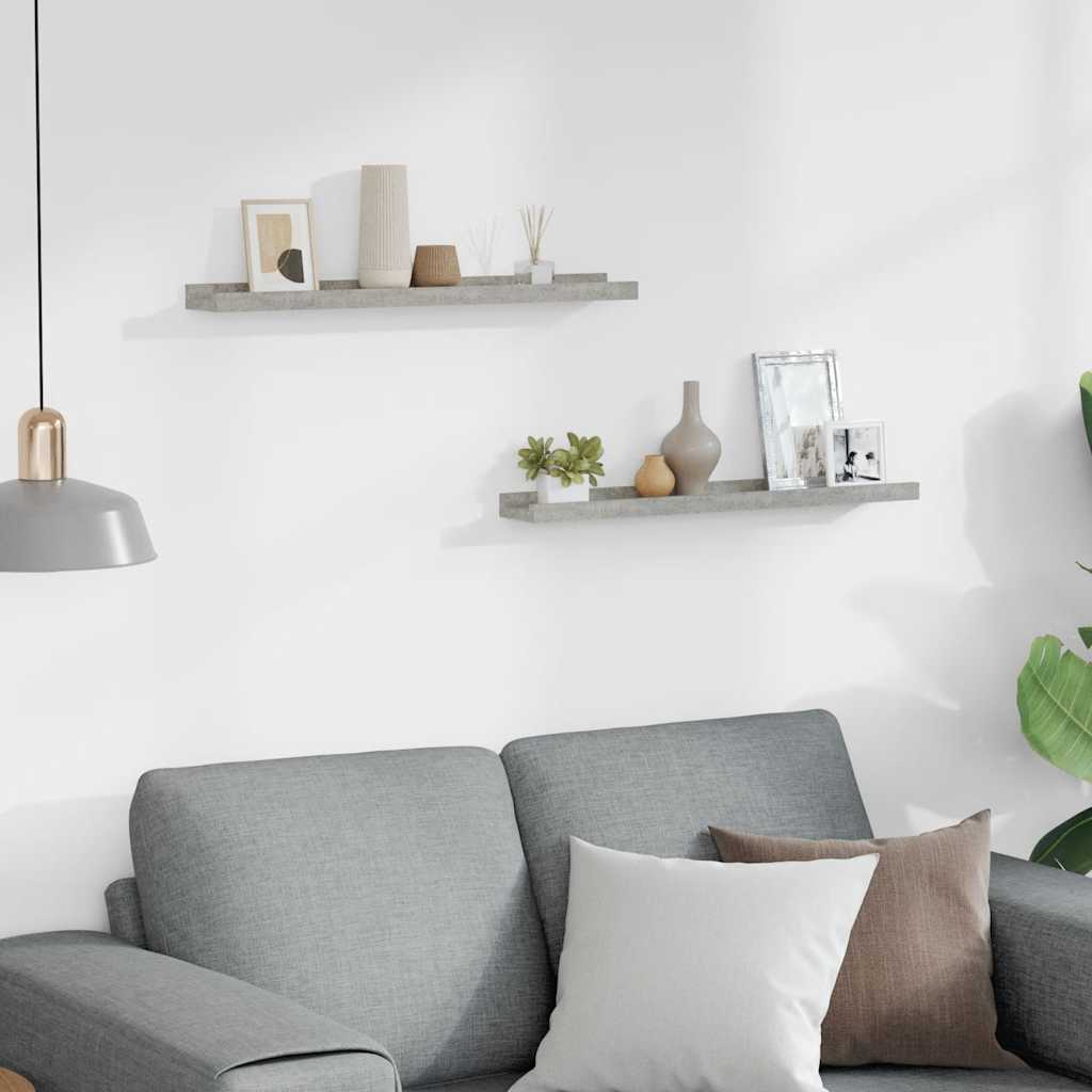 Mensole da Parete 2 pz Grigio Cemento 60x9x3 cm 326700