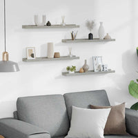 Mensole da Parete 4 pz Grigio Cemento 60x9x3 cm 326705