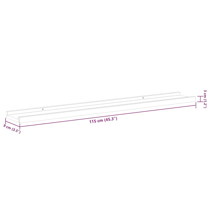 Mensole da Parete 4 pz Grigio Cemento 115x9x3 cm 326708