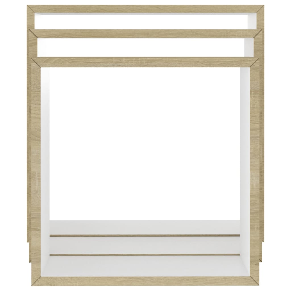 Mensole a Cubo da Parete 3 pz-Set di 3 Scaffale Bianco Rovere Sonoma