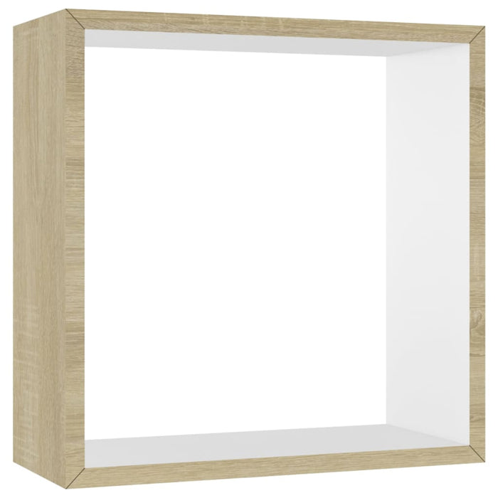 Mensole a Cubo da Parete 3 pz Bianco Rovere Sonoma 326720