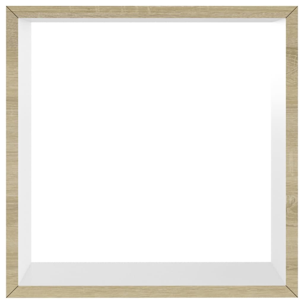 Mensole a Cubo da Parete 3 pz Bianco Rovere Sonoma 326720