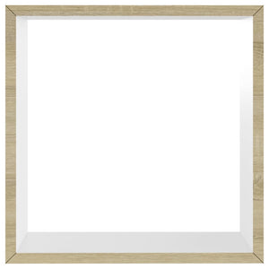 Mensole a Cubo da Parete 3 pz Bianco Rovere Sonoma 326720