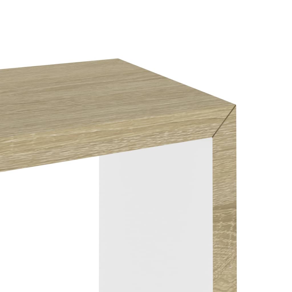 Mensole a Cubo da Parete 3 pz Bianco Rovere Sonoma 326720