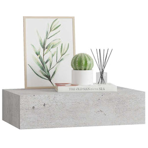 Scaffale con Cassetti da Parete Grigio Cemento 40x23,5x10cm MDF cod mxl 33742