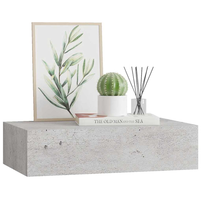 Scaffale con Cassetti da Parete Grigio Cemento 40x23,5x10cm MDF cod mxl 33742