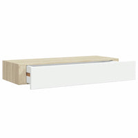 Mensola a muro con cassetti in rovere e bianco 60x23,5x10 cm MDF 330263