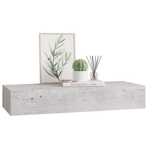 Scaffale con Cassetti da Parete Grigio Cemento 60x23,5x10cm MDF 330265