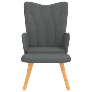 Poltrona Relax con Poggiapiedi Grigio Scuro in Tessuto 327535