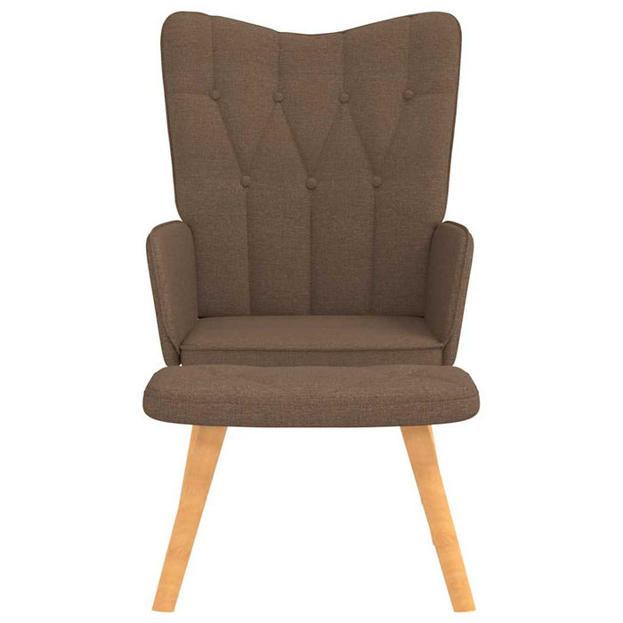 Poltrona Relax con Poggiapiedi Marrone in Tessuto 327537