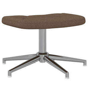 Poltrona Relax con Sgabello Marrone in Tessuto 327603