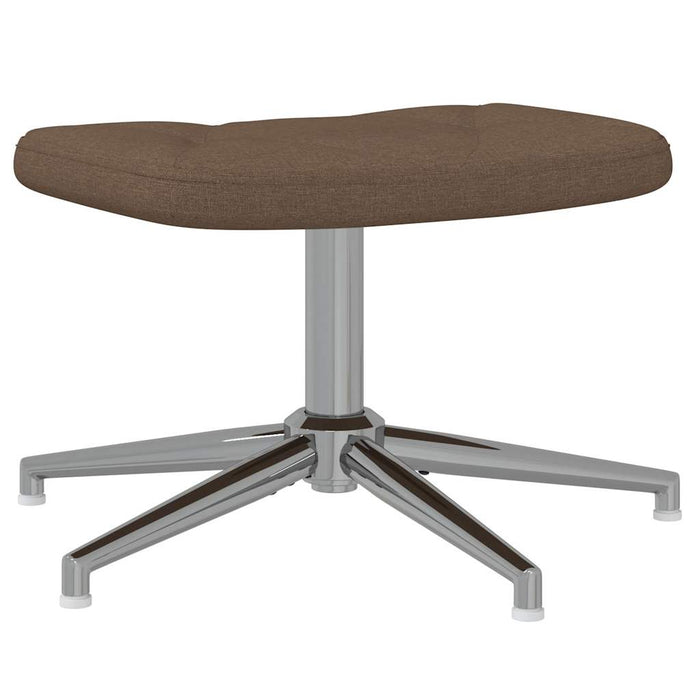 Poltrona Relax con Sgabello Marrone in Tessuto 327603