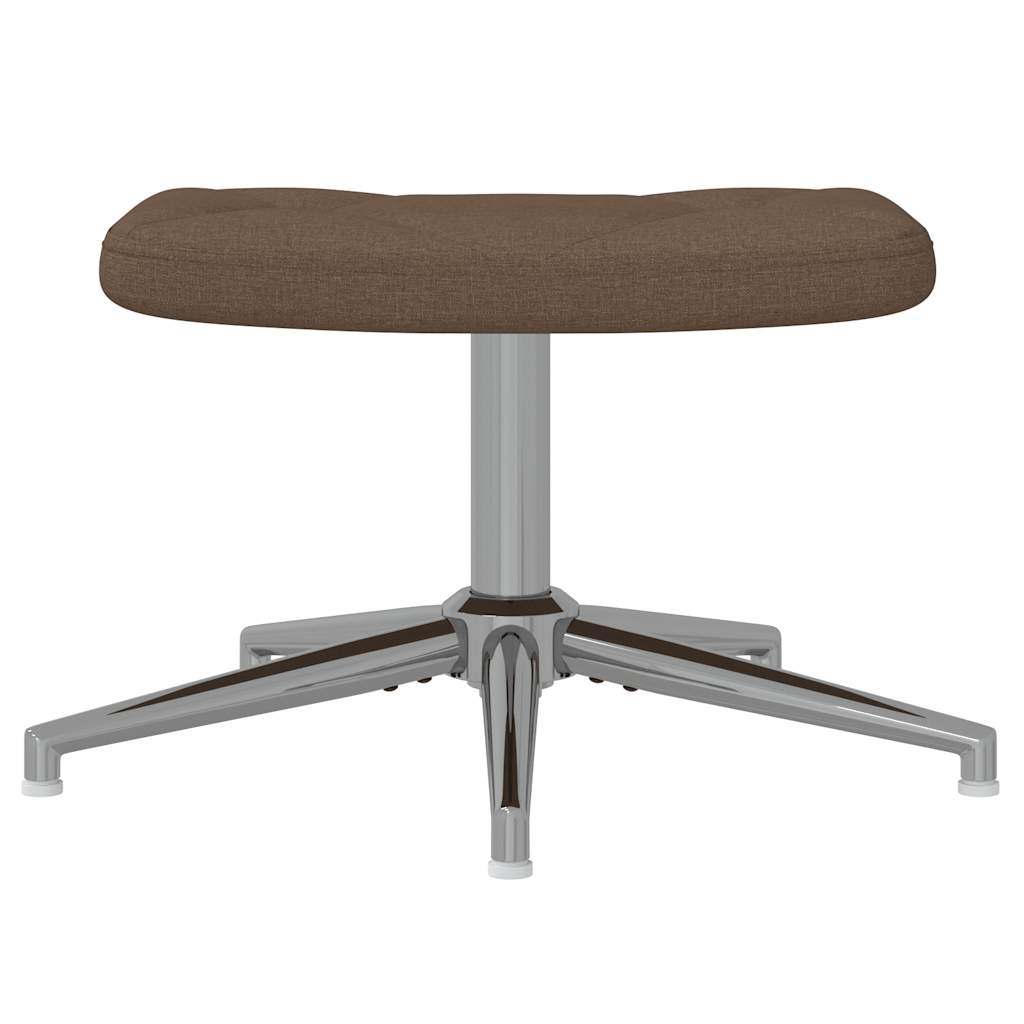 Poltrona Relax con Sgabello Marrone in Tessuto 327603