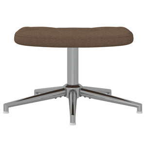 Poltrona Relax con Sgabello Marrone in Tessuto 327603