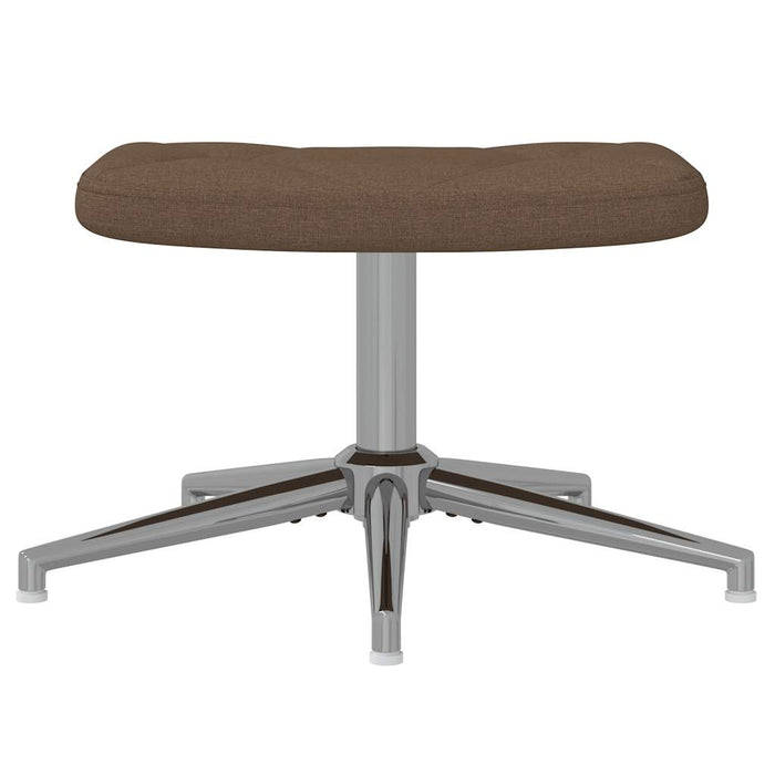 Poltrona Relax con Sgabello Marrone in Tessuto 327603