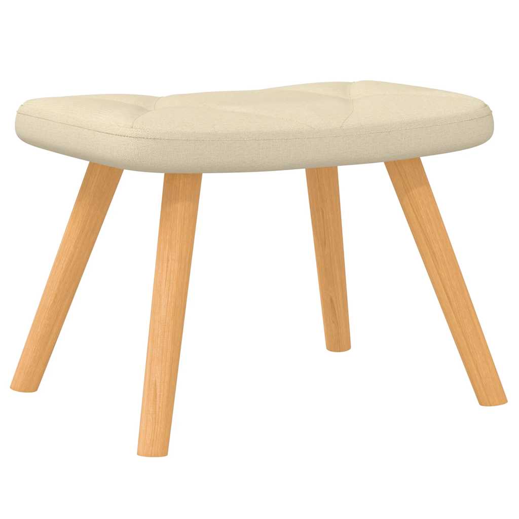 Poltrona a Dondolo con Poggiapiedi Crema in Tessuto 327624