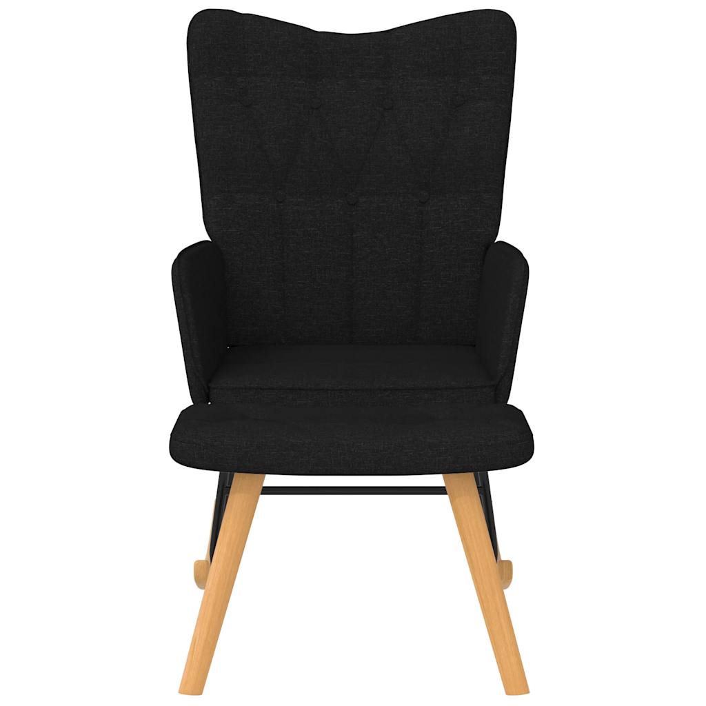 Poltrona a Dondolo con Poggiapiedi Nero in Tessuto 327628